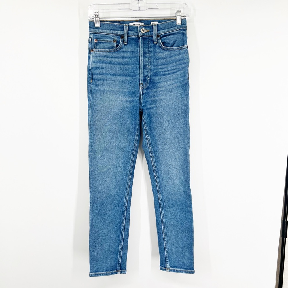Re/Done Originals 90s Ultra High Rise Ankle Crop Jeans Button Fly